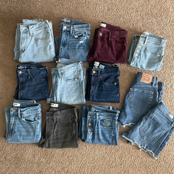 12 Pairs - Women’s Denim Levi’s Loft Madewell JCrew Joe’s RSQ Hollister size 25 - Picture 1 of 12